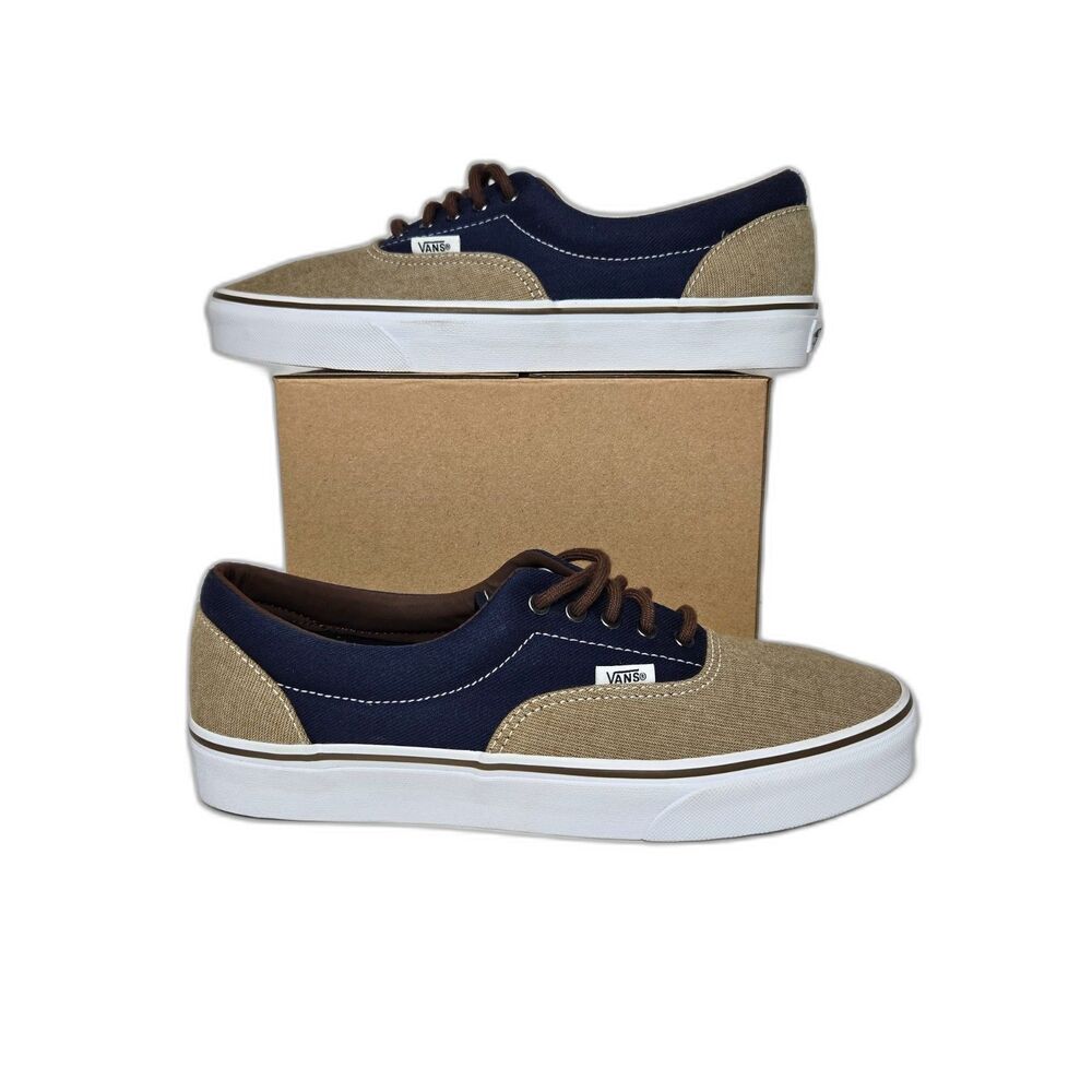 Vans Era Two Tone Canvas Skate Shoes | Men Size 9 - Women's Size 10.5 | Blue Tan